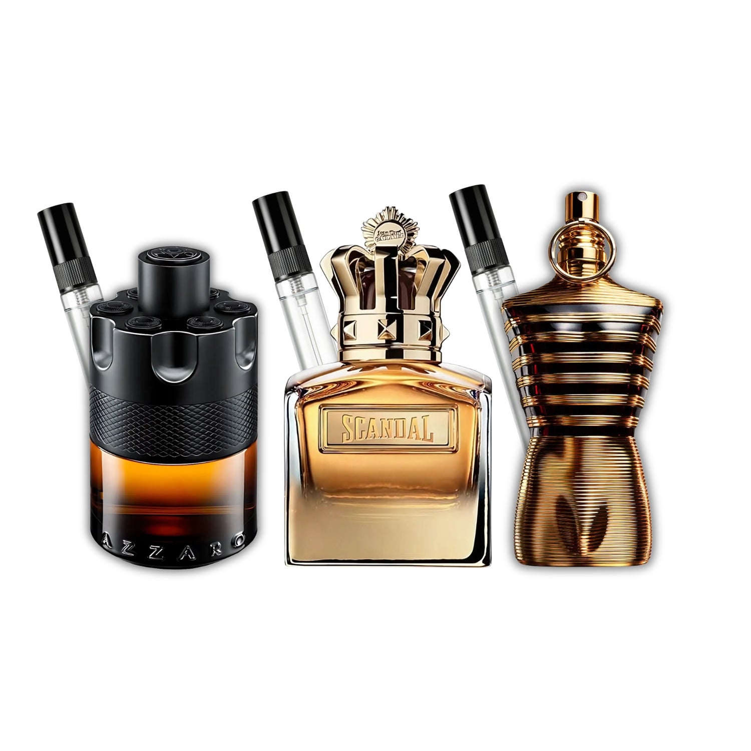 Pack 3 × 10 ml (Azzaro The Most Wanted Parfum + Scandal Absolu + Le Male Elixir)
