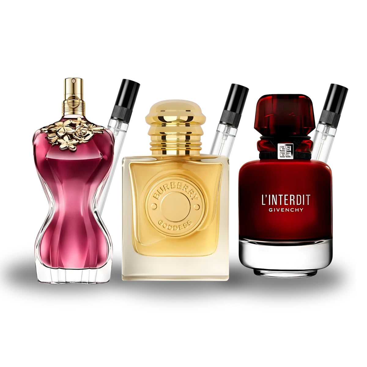 Pack 3 × 10 ml (Burberry Goddess Intense + La Belle + L’Interdit Rouge)