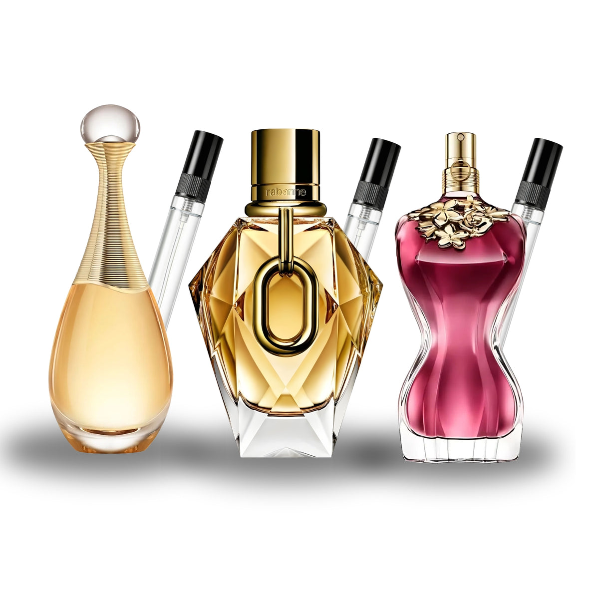 Pack 3 × 10 ml (J’adore Dior + One Million For Her + La Belle)