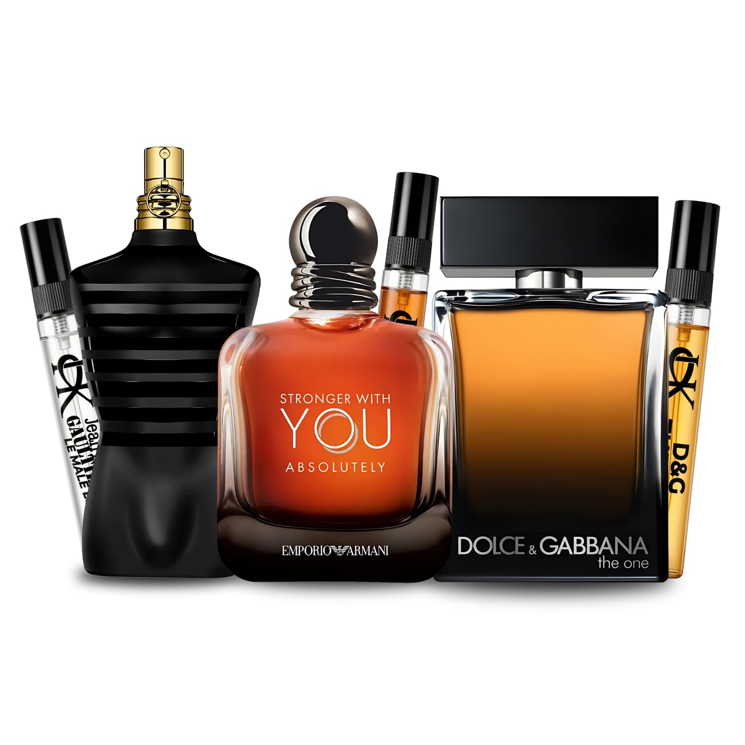 Pack 3 × 10 ml (Le Male Le Parfum + Stronger With You Absolutely + The One for Men)