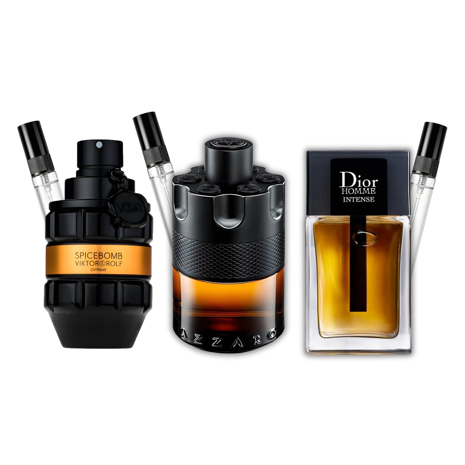 Pack 3 × 10 ml (Spicebomb Extreme + Azzaro The Most Wanted Parfum + Dior Homme Intense)