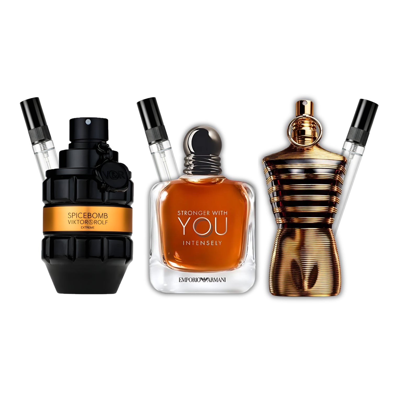 Pack 3 × 10 ml (Spicebomb Extreme + Stronger With You Intensely + Le Male Elixir)