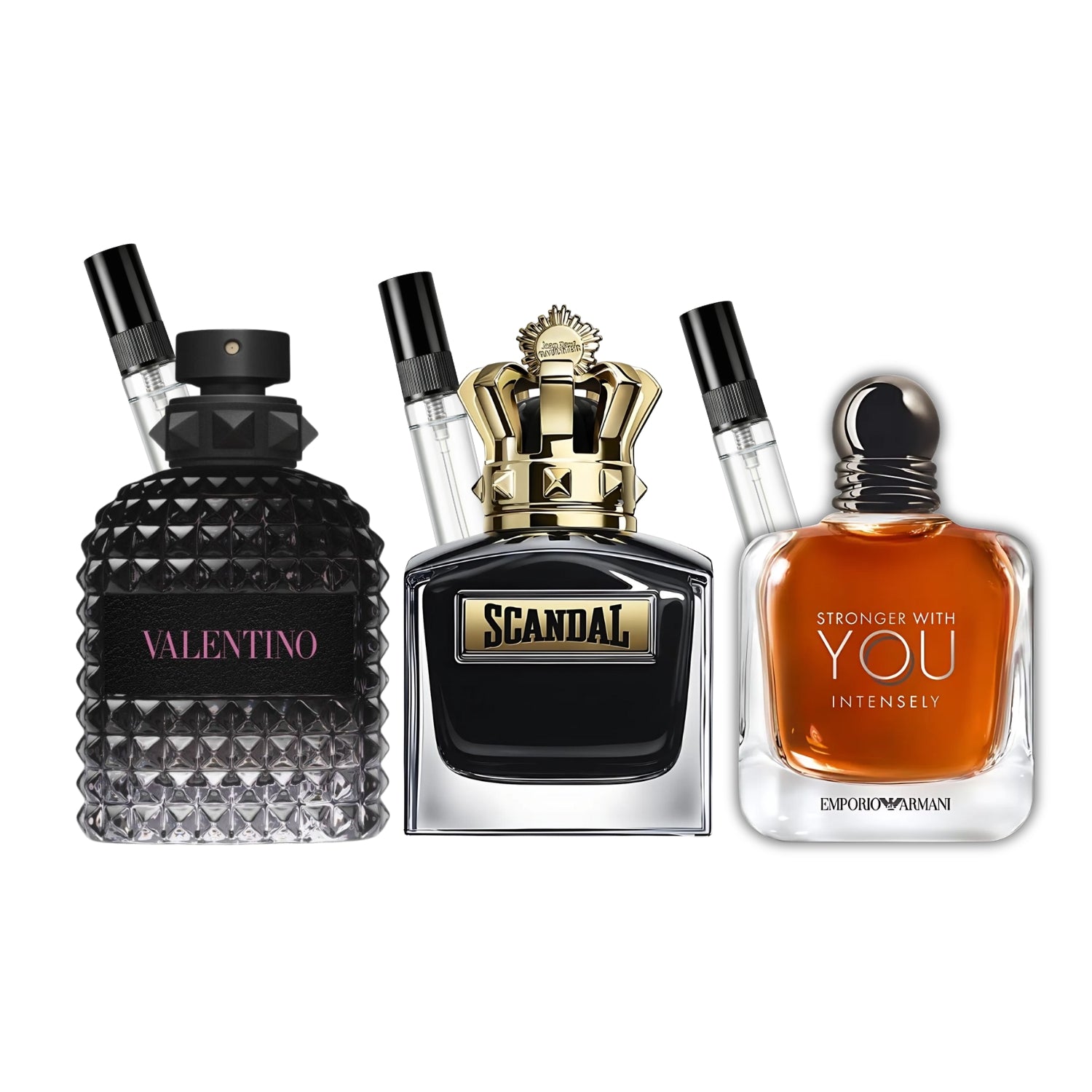 Pack 3 × 10 ml (Valentino Born In Roma + Scandal Le Parfum + Stronger With You Intensely)