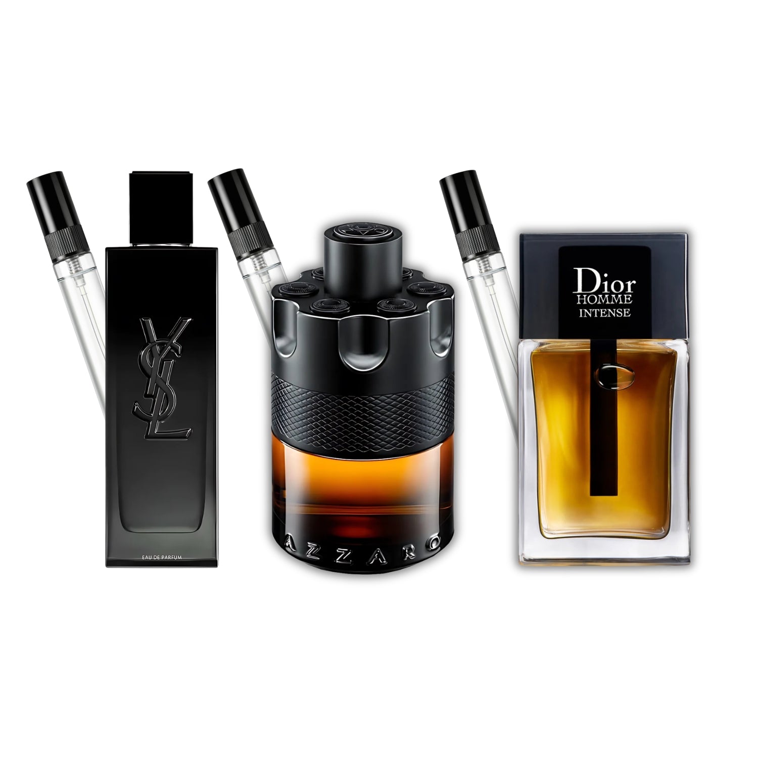 Pack 3 × 10 ml (YSL MYSLF EDP + Azzaro The Most Wanted Parfum + Dior Homme Intense)