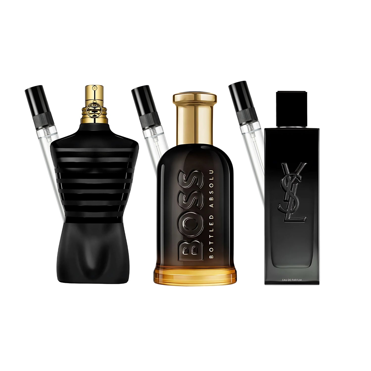 Pack 3 × 10 ml (YSL MYSLF EDP + Le Male Le Parfum + Boss Bottled Absolu)