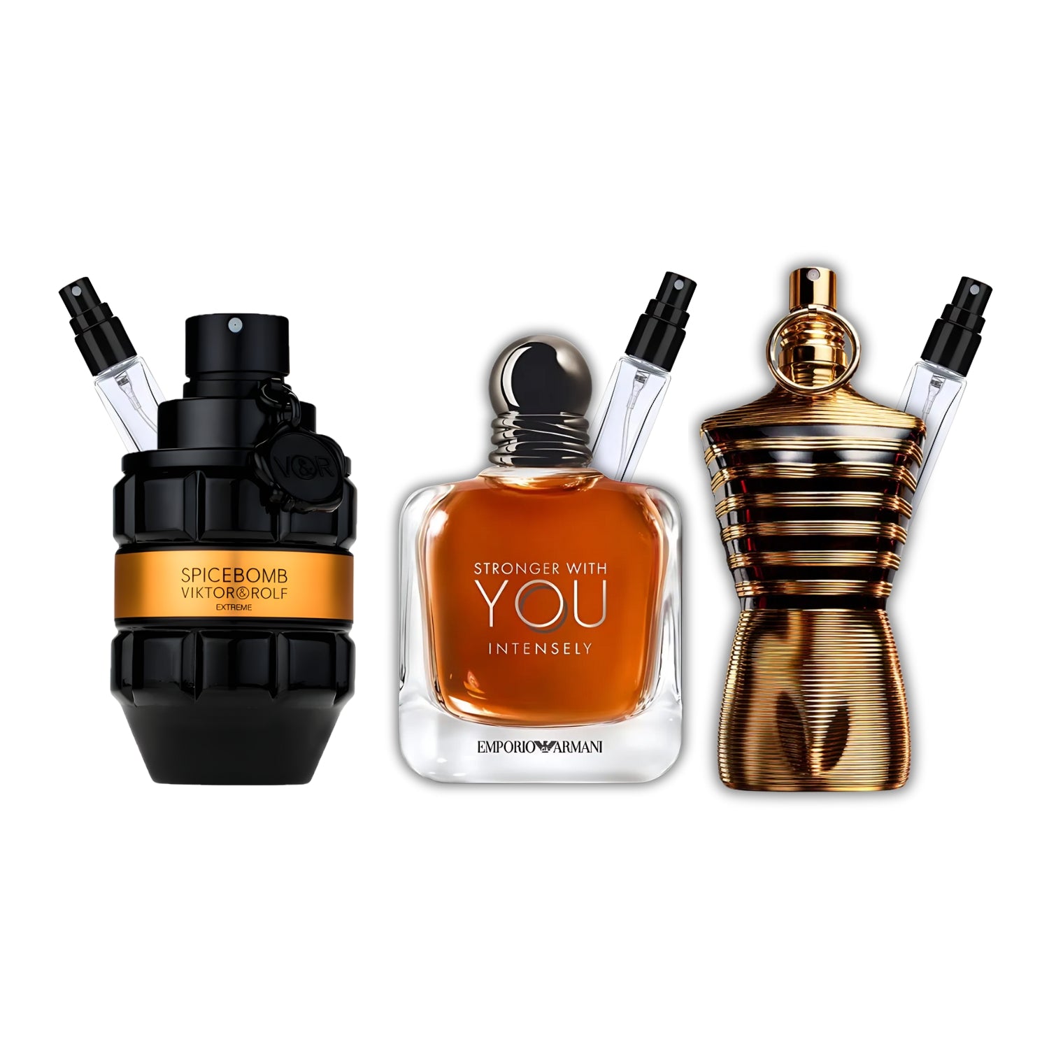 The Power Club Trio – Pack 3 × 10 ml (Spicebomb Extreme + Stronger With You Intensely + Le Male Elixir)